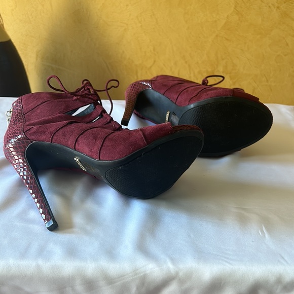 Bebe burgundy suede ankle boot high heels - Picture 8 of 8